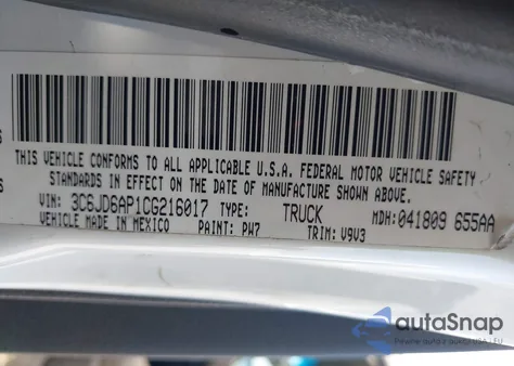 2012 Ram 1500 St из США, поврежденный, VIN 3C6JD6AP1CG216017